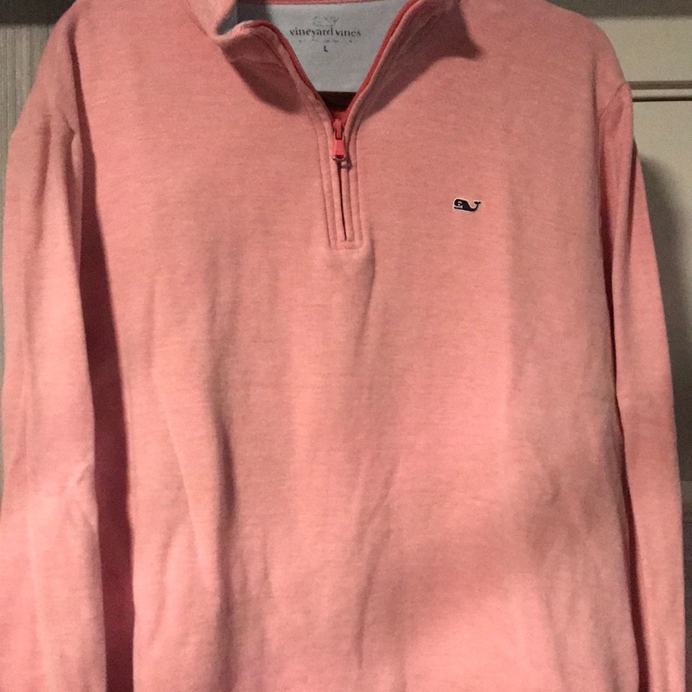 Vineyard vines pink Pima cotton 1/4 zip